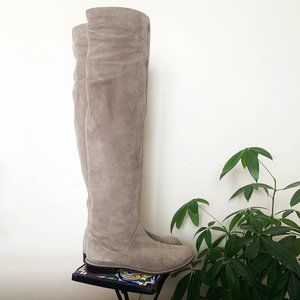 Stuart Weitzman Pull-On Suede OTK Boots, 9.5